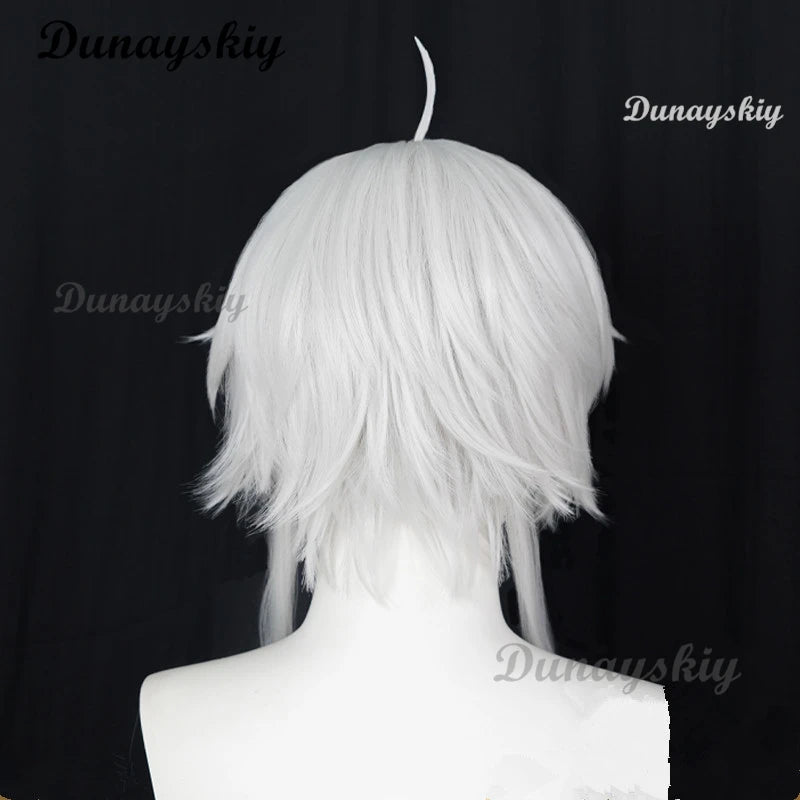 Anime Mushoku Sylphiette Cosplay Wig Tensei 2 Short Gray Hair Fitts Glasses Ears Heat-resistant Fiber Hair+Wig Cap Halloween