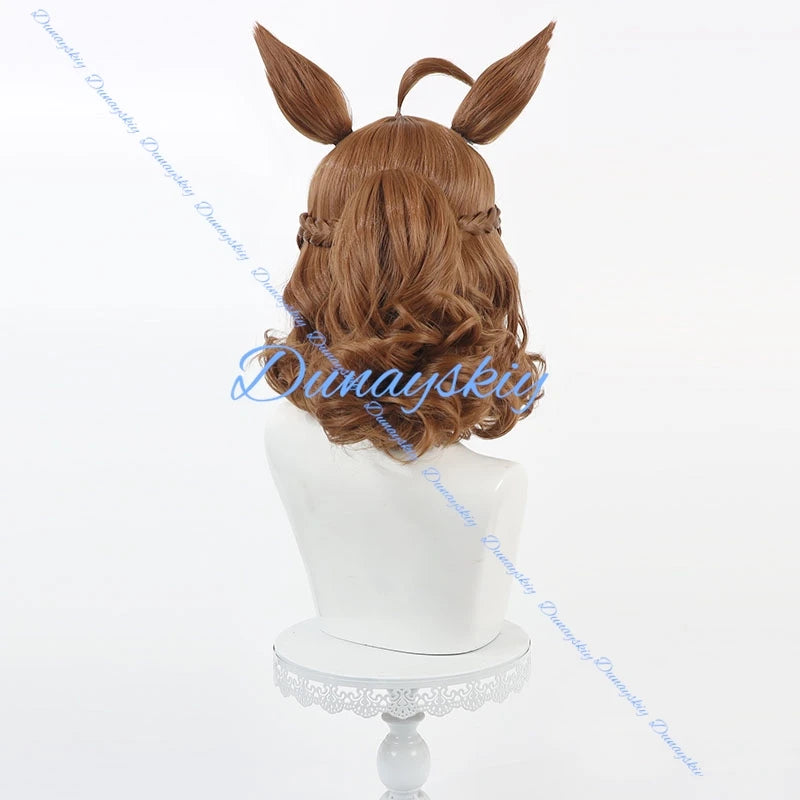 Anime Game Umamusume Pretty Derby Jungle Pocket Cosplay Wig Ears Tails 2 Style Hair Heat Resistant Synthetic Hair Halloween