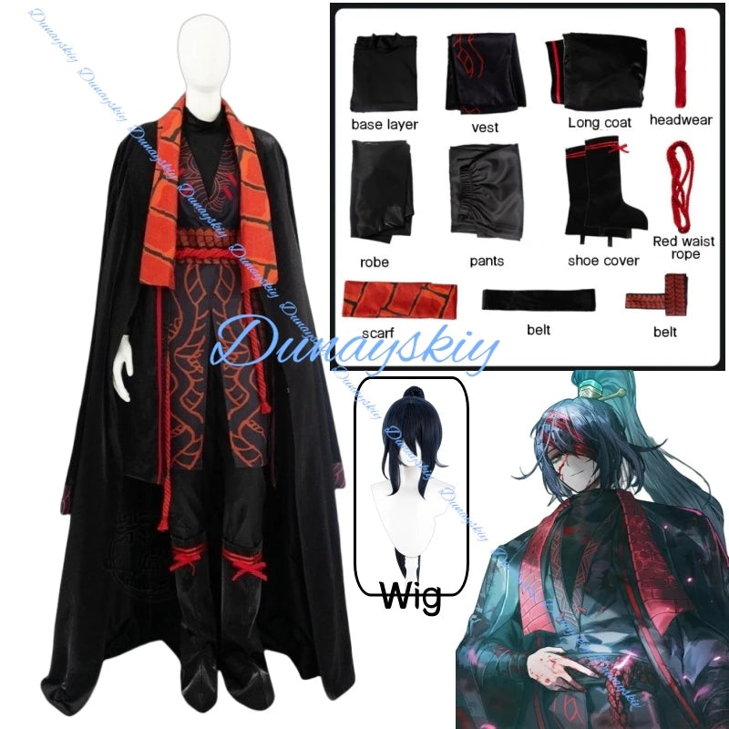 New Limbus Company Hong Lu Cosplay Costume Wig Uniform Outfit Halloween Party Cos Dress Stage Concert Performance