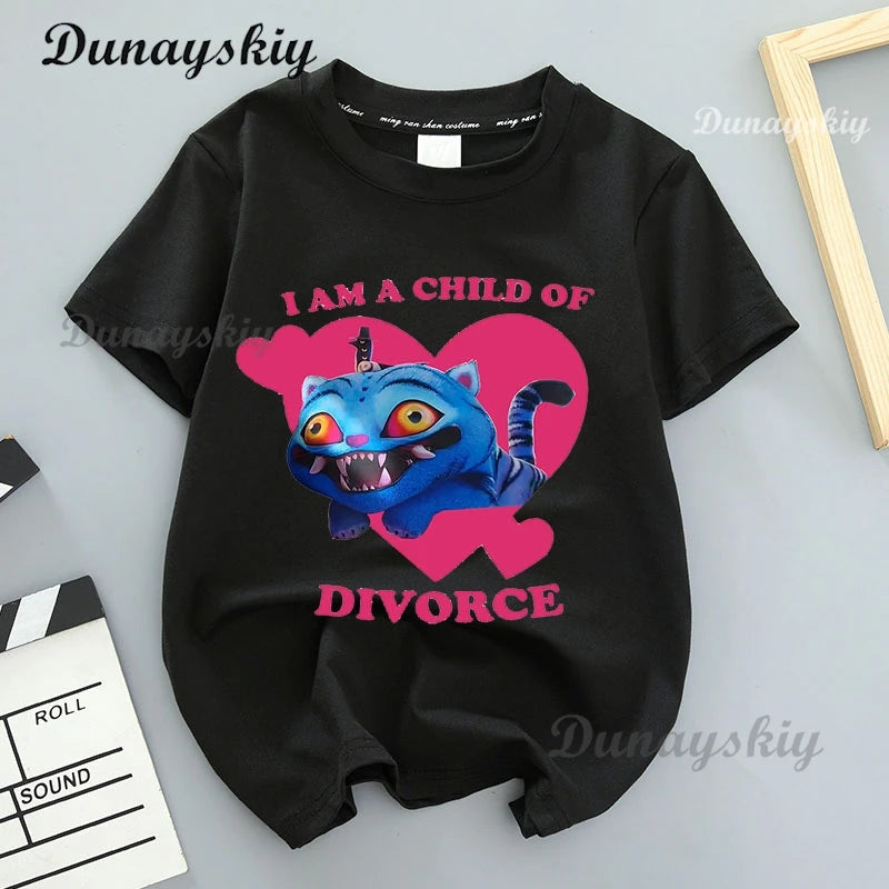 Kpop Demon Hunters Cosplay Merch T-shirt for Children K-Pop Demon Hunters Tiger Print Fashion Tops Casual Movie T Shirt