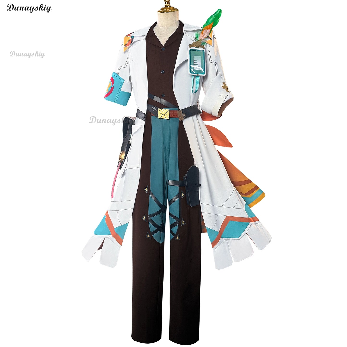 Genshin Impact Ifa Cosplay Costume Wig Uniform Hat Tlalocan Flower-Feather Clan Natlan Halloween Party for Women Men Carnival