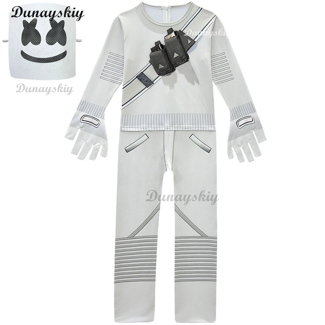 Electronic Sound Singer DJ Marshmello Fortnites Costume Mask Girls Boys Halloween Christmas Cosplay Party Costume Hoodie set