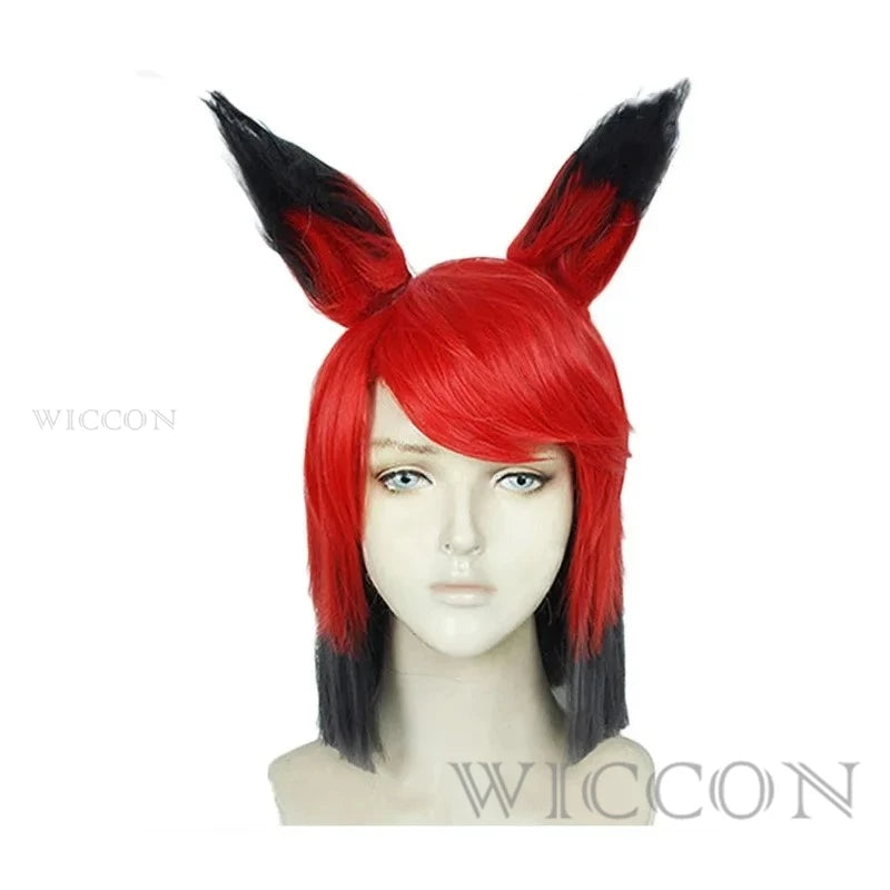 ALASTOR Cosplay Kids Size Hazbbin Anime Cosplay Costume Wig Ears Hotel Accessories Halloween Uniform Men Women Jacket Red Suit
