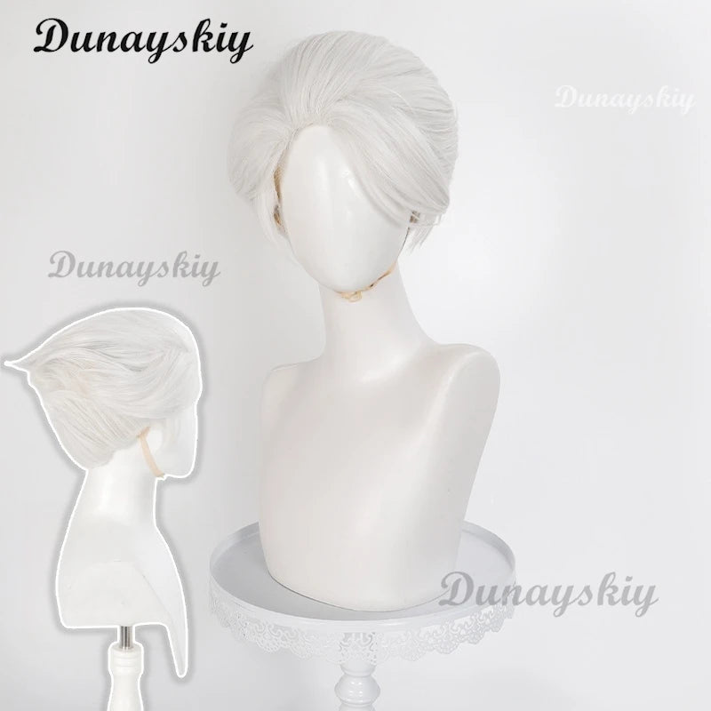 New Anime To be Hero X Nice Cosplay Wig White Short Hair Lin Ling Halloween Party Wig for Women Men Carnival Role Play Cos Props