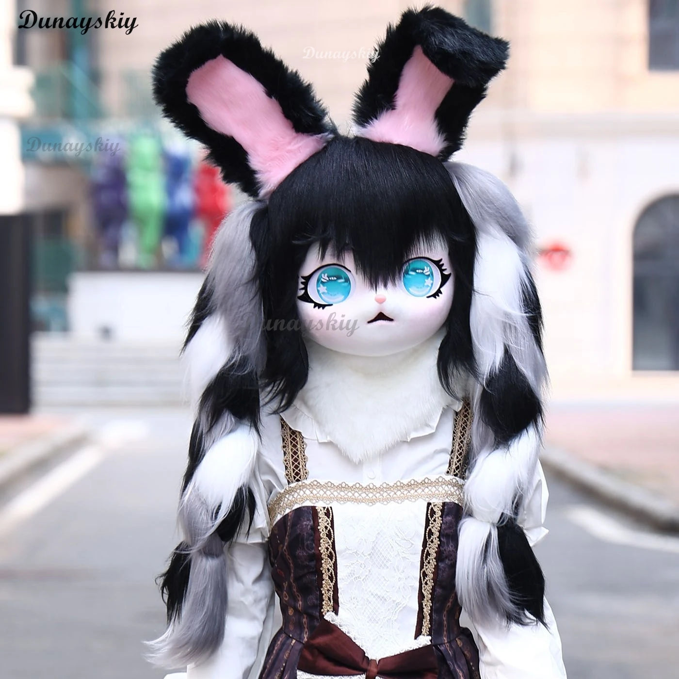 Fursuit Cosplay Headset Furry Rabbit Beast Mask Cosplay Costume Paw Cute Head Base Comiket Furry Kig Kigurumi Animal Cat Costume
