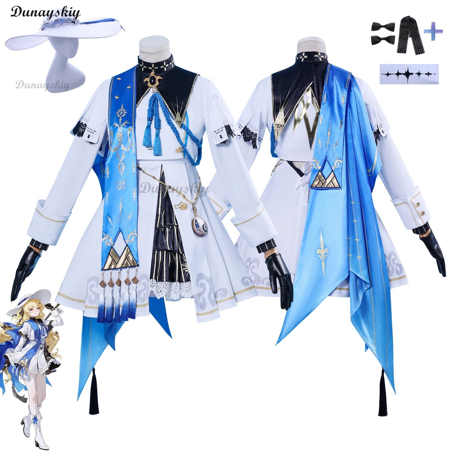 Wuthering Waves Phoebe Cosplay Costume  Wig Lolita Skirt Women's Dresses Wig Headband Accessory Anime Party Role-playing Suit