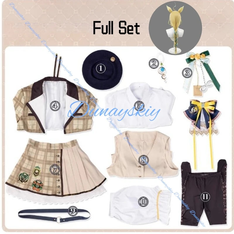 Game Umamusume: Pretty Derby Neo Universe Cosplay Costume Wig JK Uniform Plaid Skirt Coat Woman Cute Christmas Suit