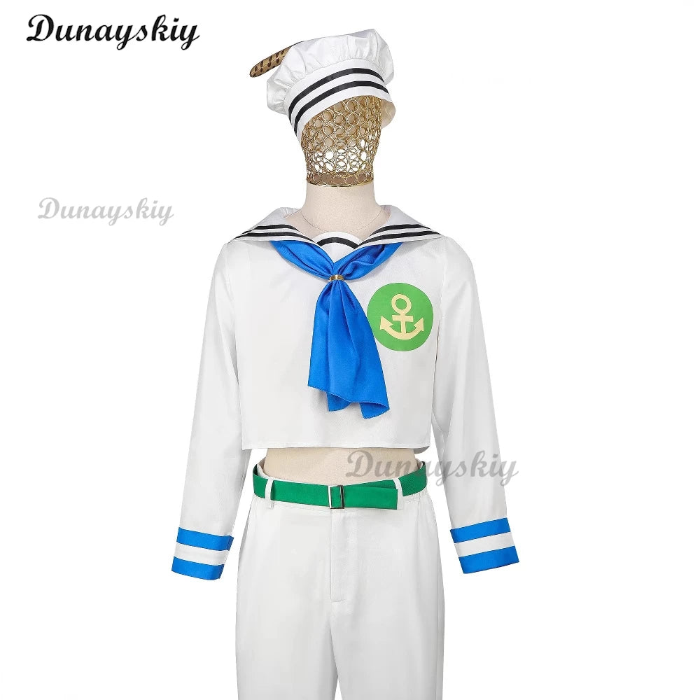 Jo Cosplay Jo's Higashikata Josuke Costume Hat Bizarre Man Suit Adventure Halloween Carnival Outfits Role Play Sailor Suit