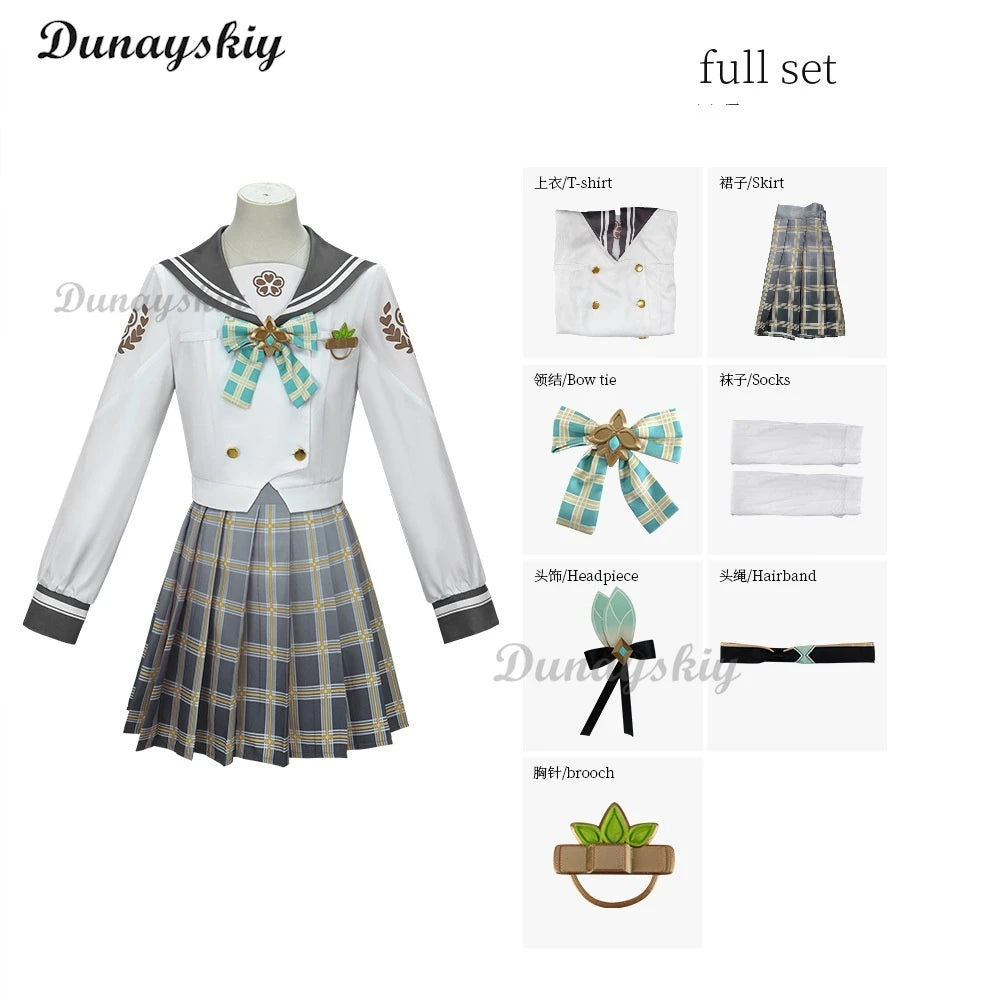 Game New Firefly Honkai：Star Rail cospaly costume JK dress shirt wig brooch socks prop set Halloween sweet women man uniform
