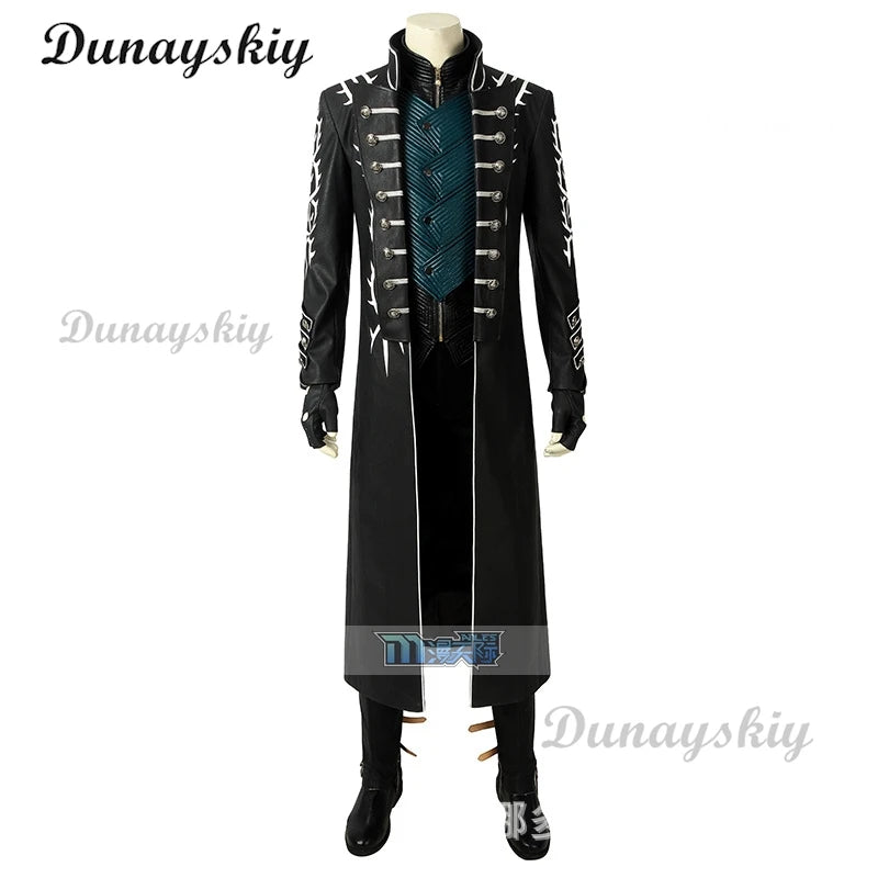Devil Cosplay May Cry 5 Adult Woman Disguise Vergil Black Long Coat Women's Costumes Halloween Costume Figures Men's Custumes