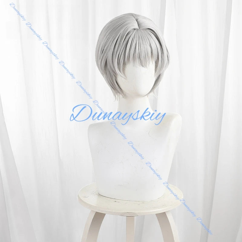 Anime Chitose Is in The Ramune Bottle Yuuko Hiiragi Cosplay Wig Long Blond Hair Blue Ribbon Halloween Party Prop