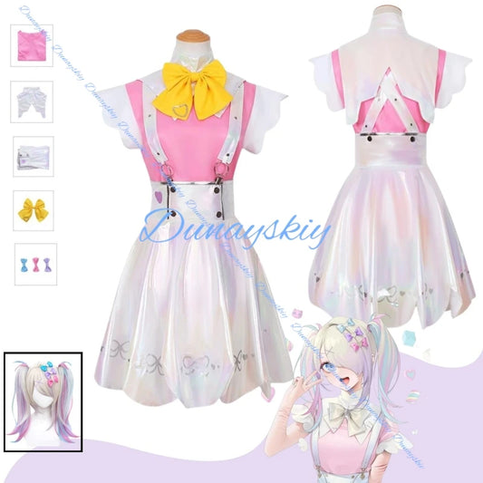 Anime Game NEEDY GIRL OVERDOSE KAngel Abyss Cosplay Costume Wig Straps Skirt Princess Dress Woman Sexy Kawaii Birthday Party Set