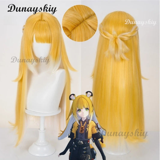 Zenless Zone Zero Ju Fufu Cosplay Wig Orange Long Hair Yunkui Summit Halloween Party for Women Girls Carnival Props Accessory