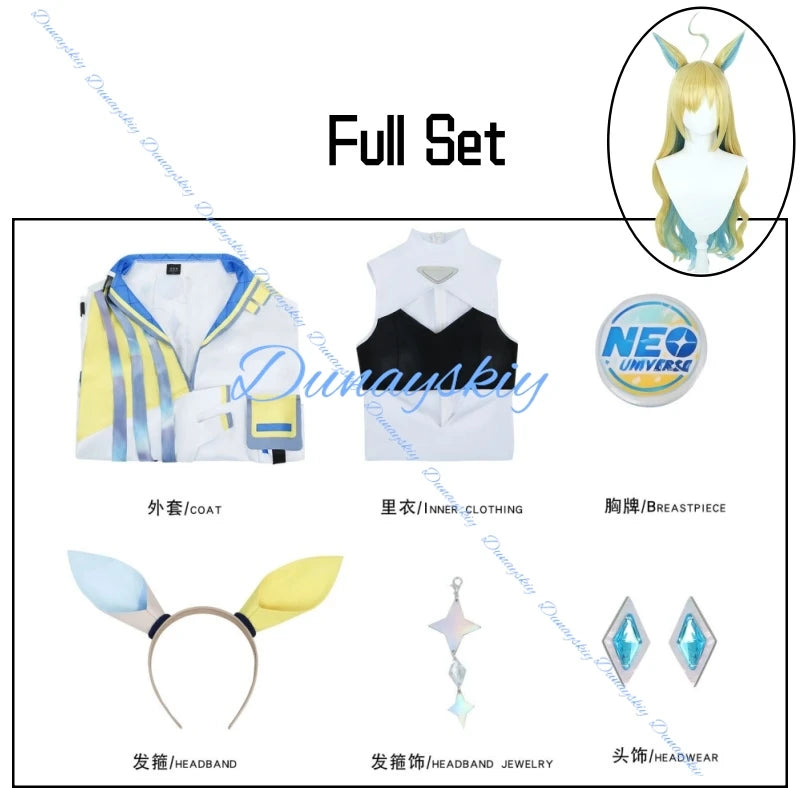 Anime Umamusume: Pretty Derby Neo Universe Cosplay Costume Outfit Wig Athletic Coat Jumpsuit for Women Sexy Carnival Party