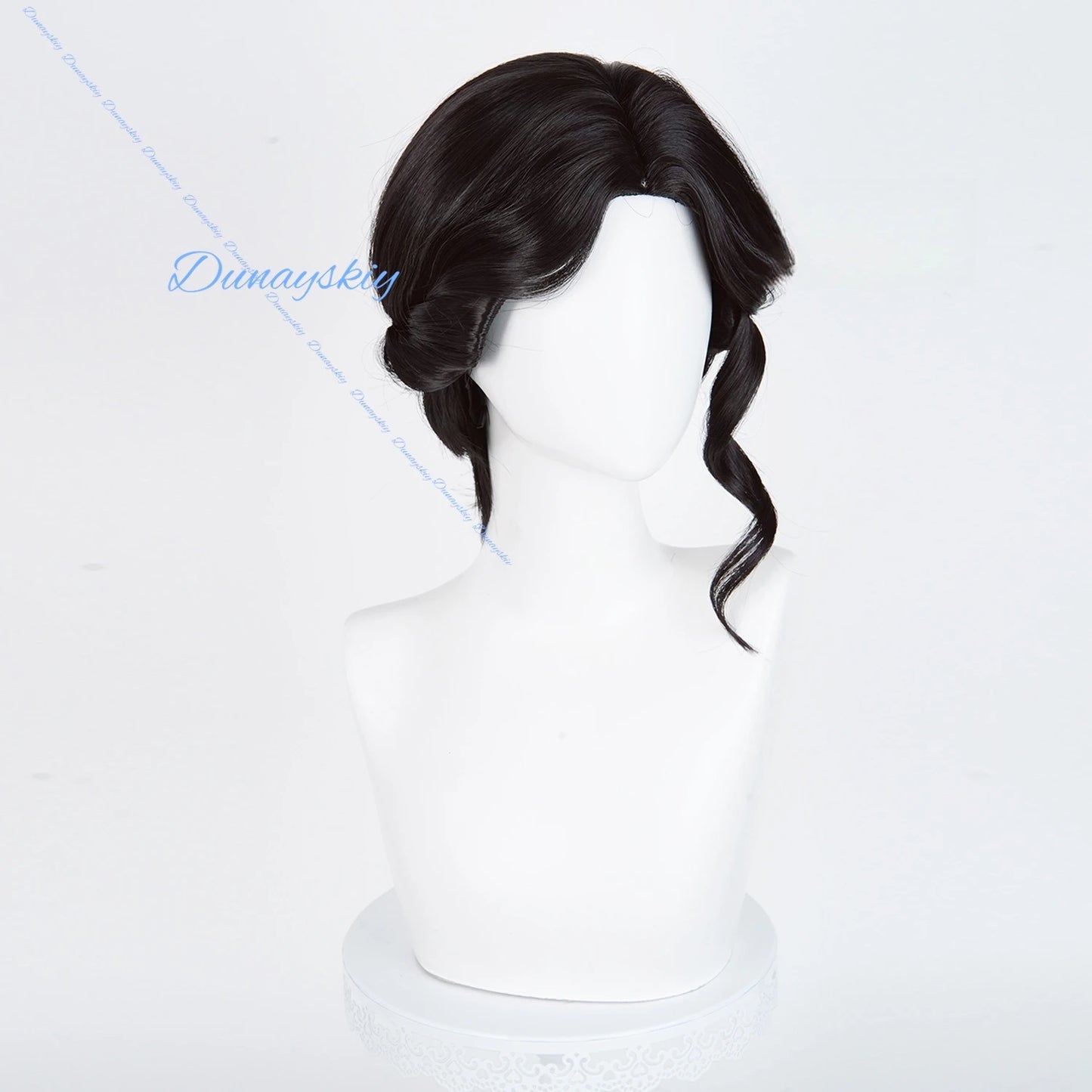 Game Identity V Doctor Emily Dyer Cosplay Wig - Black Updo Style, Premium Quality + Free Cap - Perfect for Cosplay Events