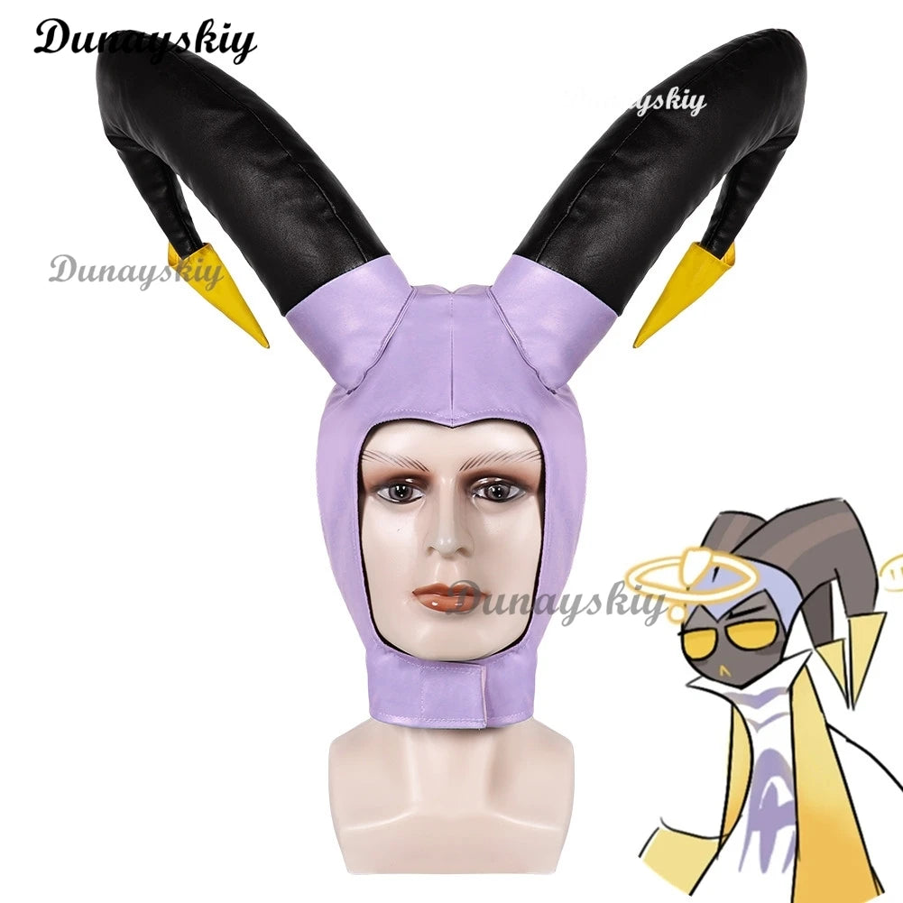 Hazbin Adam Cosplay Anime Hotel First Man Angel Halo Mask Cosplay Halloween Party Adult Men