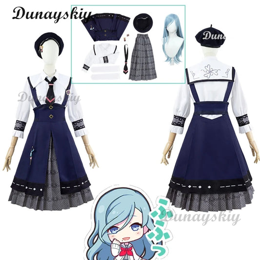 PJSK Hinomori Shizuku Cosplay Dress Hat Colorful Stage! MORE MORE JUMP! Szk Virtual Idol Stage Costumes Coser Anime Clothing