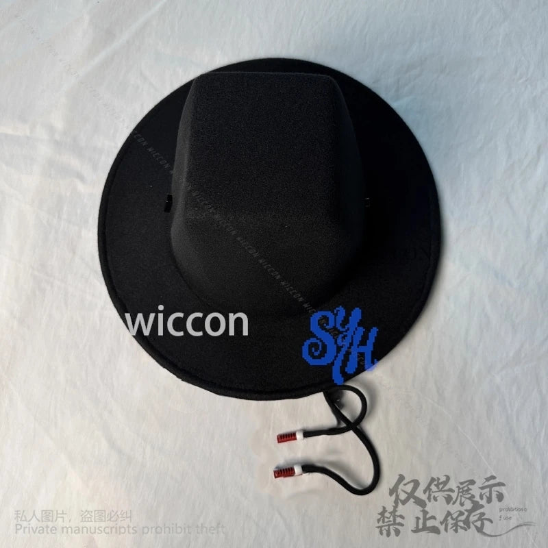 Anime Sajaboy Jinu Cosplay Kpop Demon Idol Stage Handsome Vampire Hat Black Halloween Party Goth DIY Headwear Cos Customized