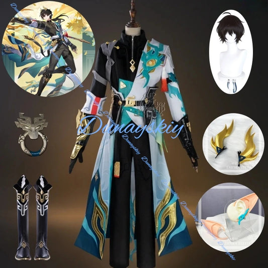 New Dan Heng Imbibitor Lunae Cosplay Costume Wig Honkai Star Rail DanHeng Cosplay Costume Full Set Outfit Halloween