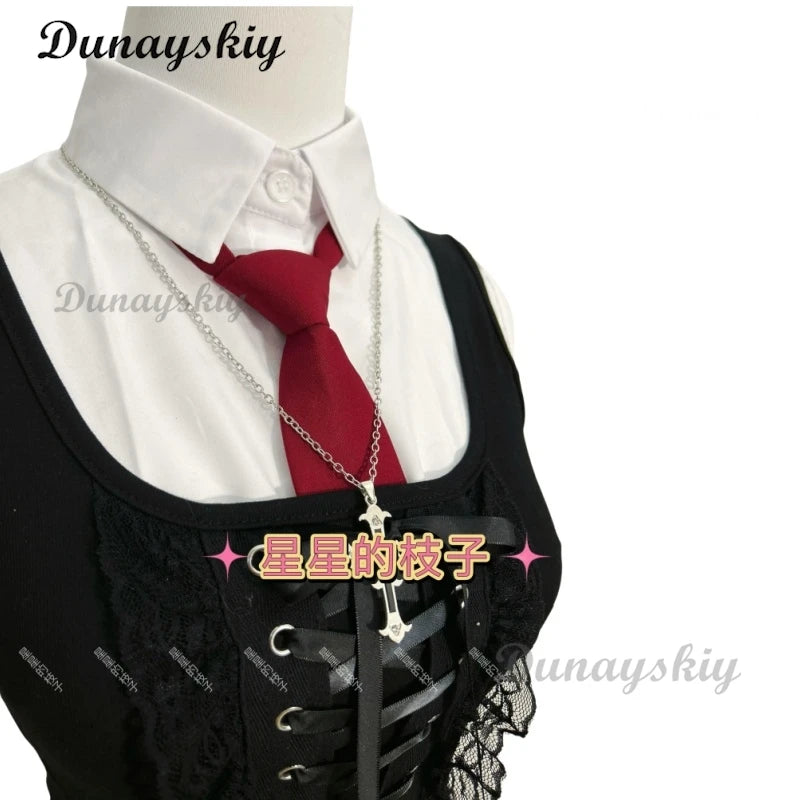 Misa Sexy Dress Subculture Necklace Amane Cosplay Note Death Jirai Kei Costume Debut Daily y2k GothLoli Uniform Outfit Wig