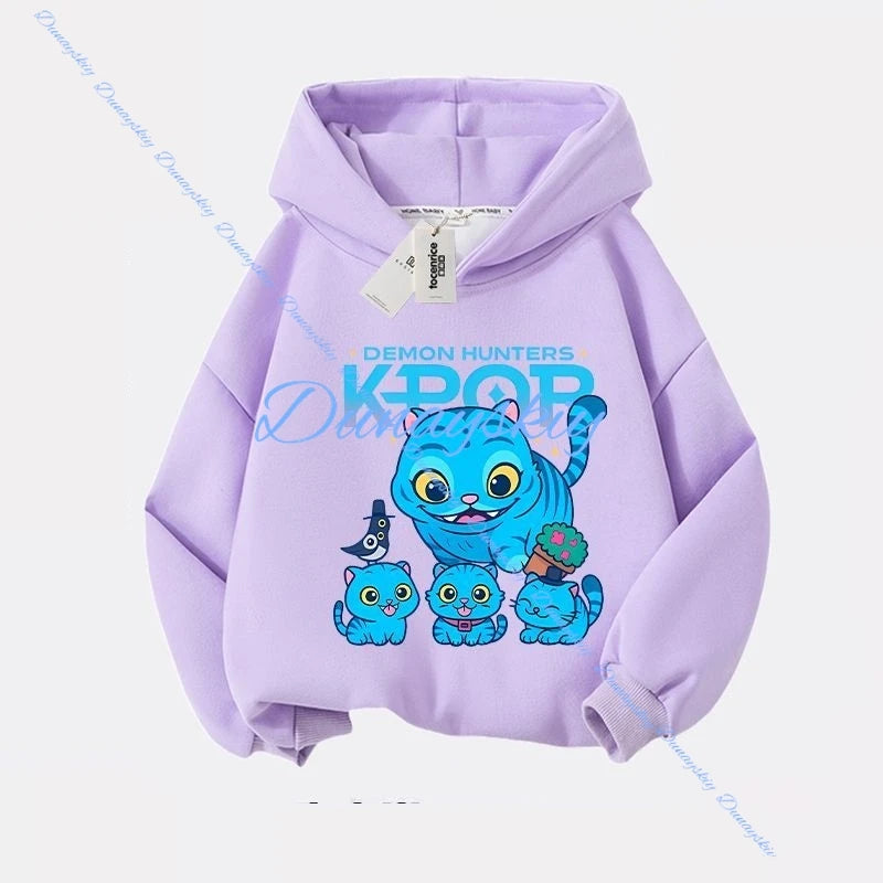 New Huntrix Movie Zip Up Sweatshirts Kpop Demon Hoodie Children Clothes Kid Girl Boy Sweatshirt Zipper Hoody Baby Casual Top