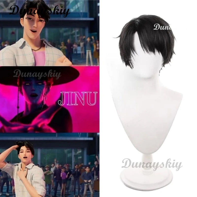 K-Pop Jinu Abby Mystery Romance Baby Saja Boys Demon Hunters Cosplay Wig Tattoo Sticker Roleplay Halloween Group Accessories Raw