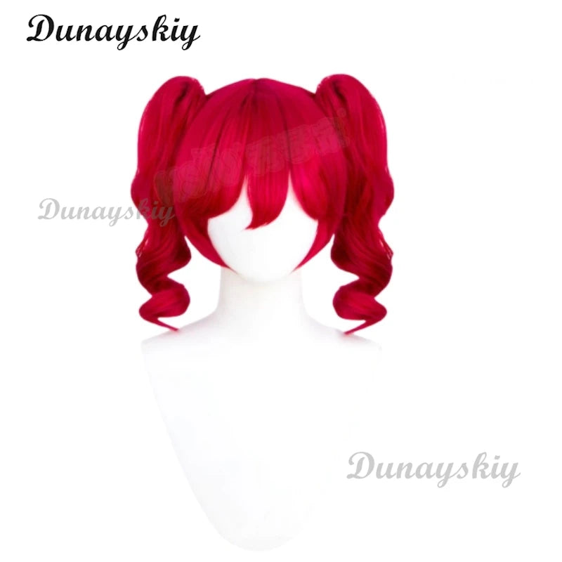 Vtuber Synthesizer V Kasane Teto Meserizer Cosplay Wig Vtuber Halloween Carnival Party Blue  Red Double Ponytail Long Hair
