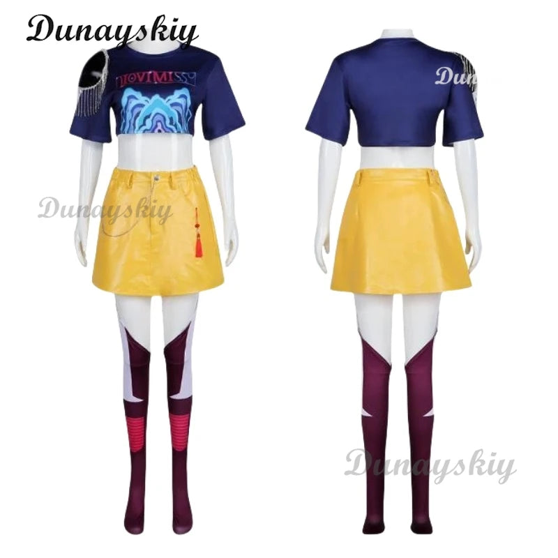 2025 Movie Devil Hunters Cosplay KPOP Girl Group Mira Zoey Rumi Cosplay Colorful Uniform Halloween Party Sexy Outfit for Woman