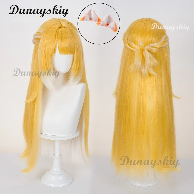 Zenless Zone Zero Ju Fufu Cosplay Wig Orange Long Hair Yunkui Summit Halloween Party for Women Girls Carnival Props Accessory