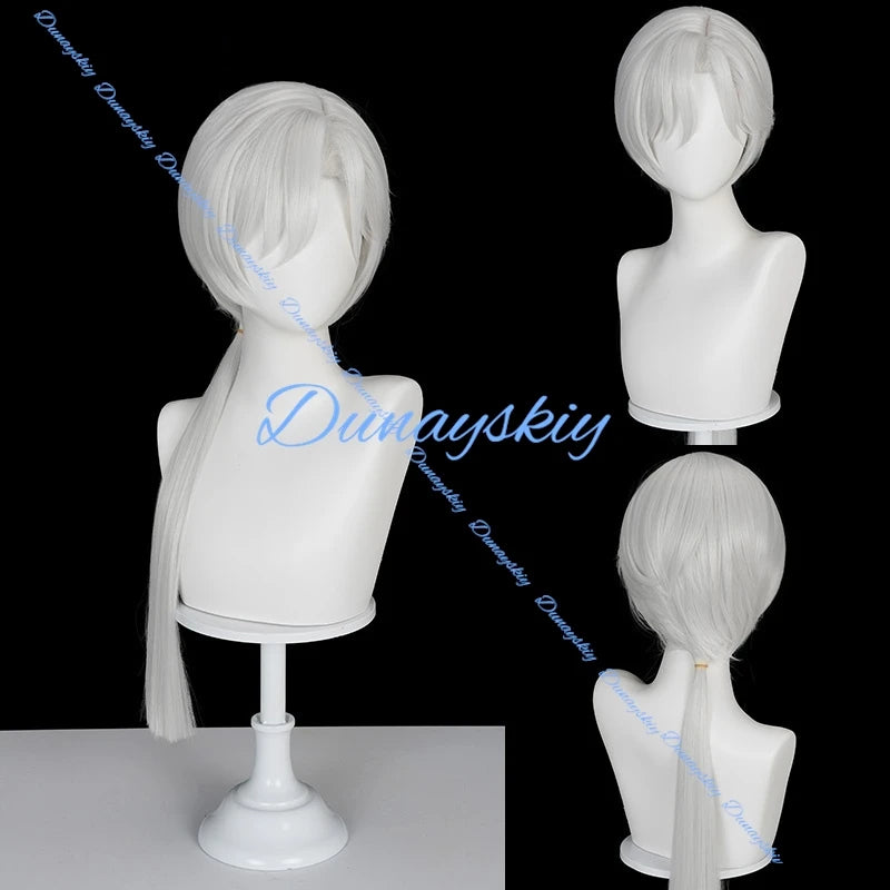 Fox Mask Shimizu Hinako Wig SILENT F Cosplay Heat Resistant Black White Synthetic Hair Halloween Prop