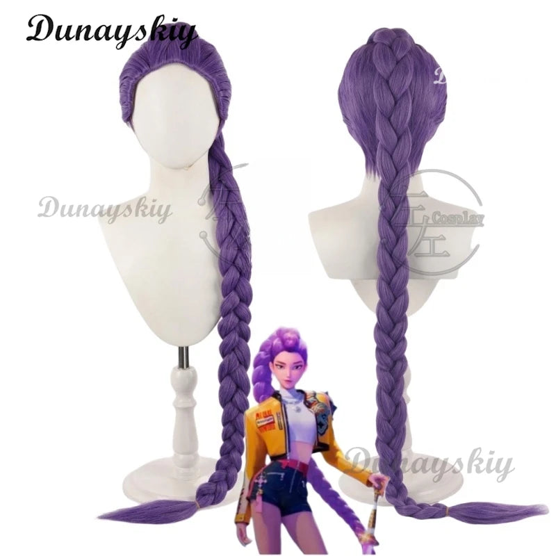 Rumi Cosplay Wig MiukoCosplay Anime KPop Demon Hunters Cosplay 60CM Women Rumi Cosplay Long Hair with Free Wig Cap