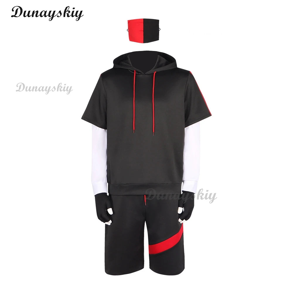 Royale Ikonik Costumes Cosplay Hoodie Full Set Sports Sweatshirt Suit Outfits for adult Men Top Shorts Golves Halloween Suit