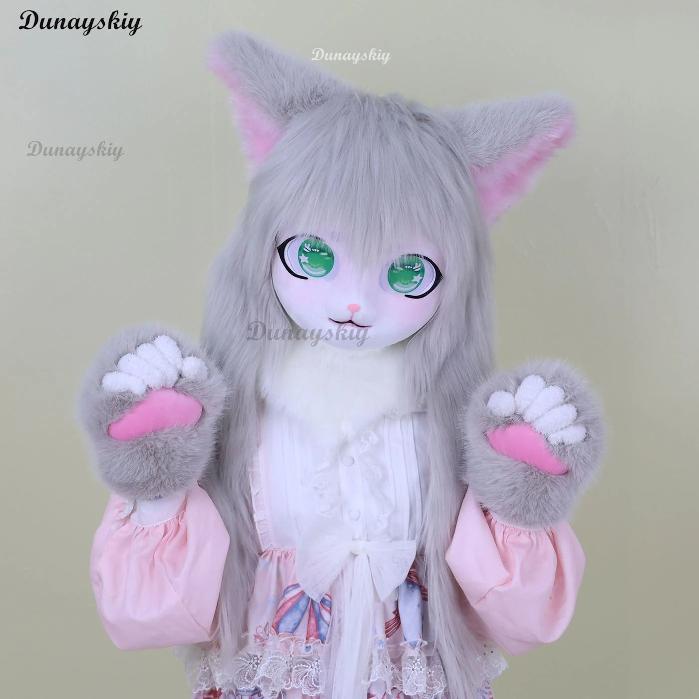 Furry Kigurumi Head Base Cosplay Costume Cat Kig Head Mask Headset Rabbit Doll Party Animal Costume Performance Prop