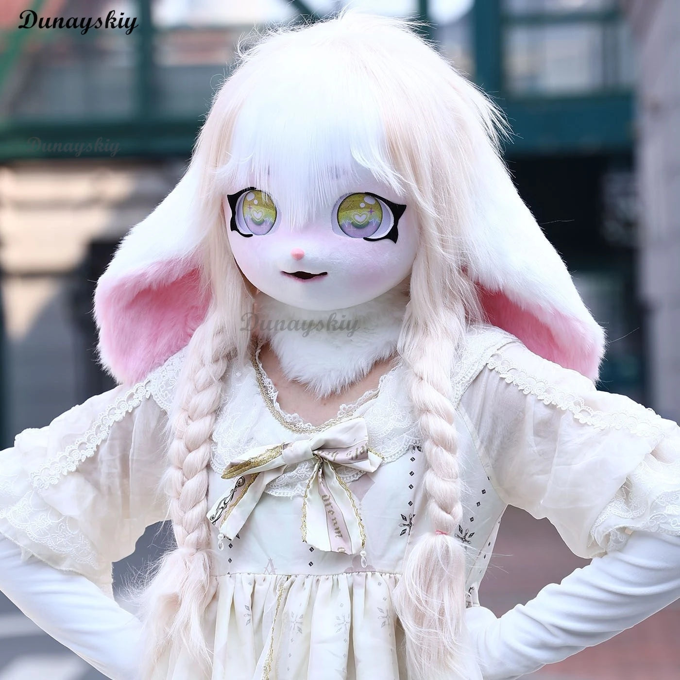 Cute Fursuit Kigurumi Headset Kig Mask Furry Cosplay Costume Rabbit Doll Costume Paws Animal Head Base Furry Costume Accessories