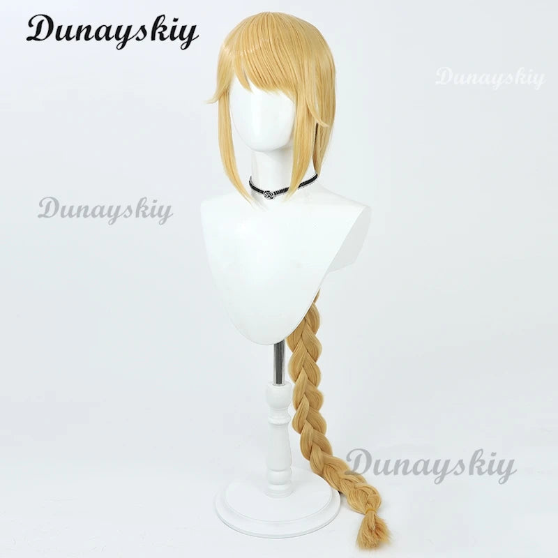 Game Nikke Rapunzel Cosplay Wig Goddess of Victory Long Golden Braided Synthetic Hair Heat Resistant Halloween Party Wigs