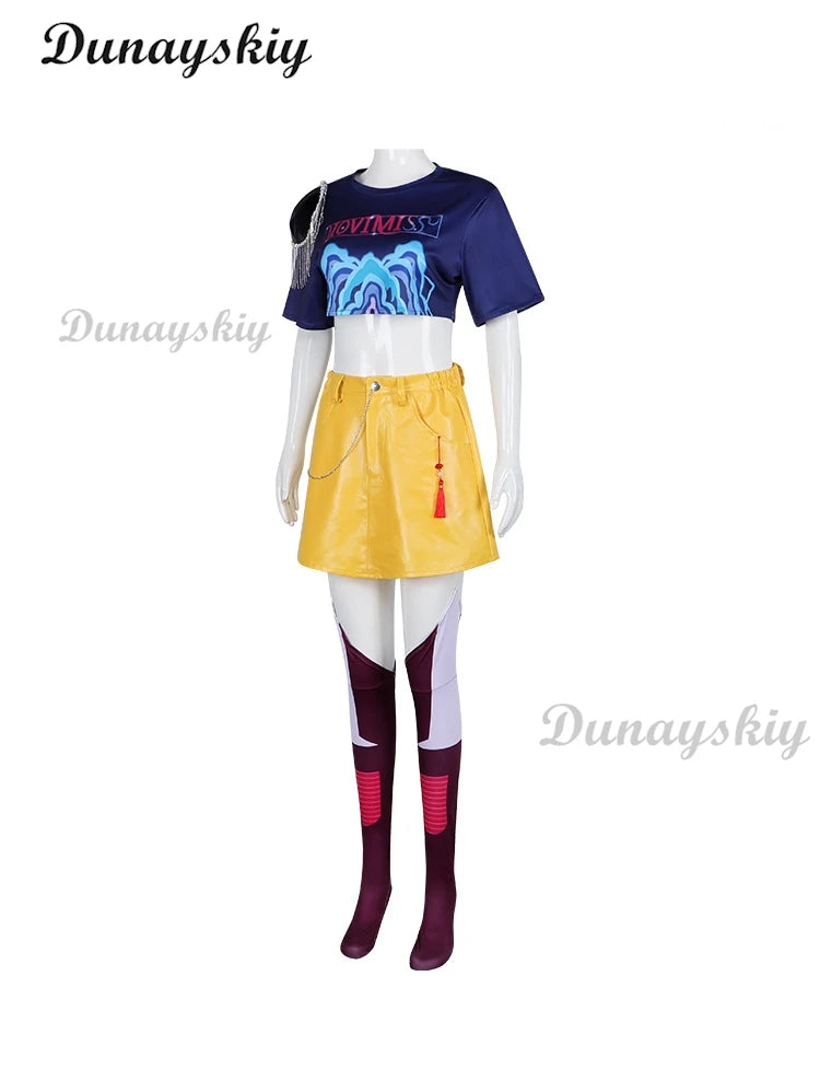 2025 Cartoon Demon Hunter of KPop Cosplay Mira Top Skirt Disguise Roleplay Costume Outfit Halloween Carnival Suits For Women