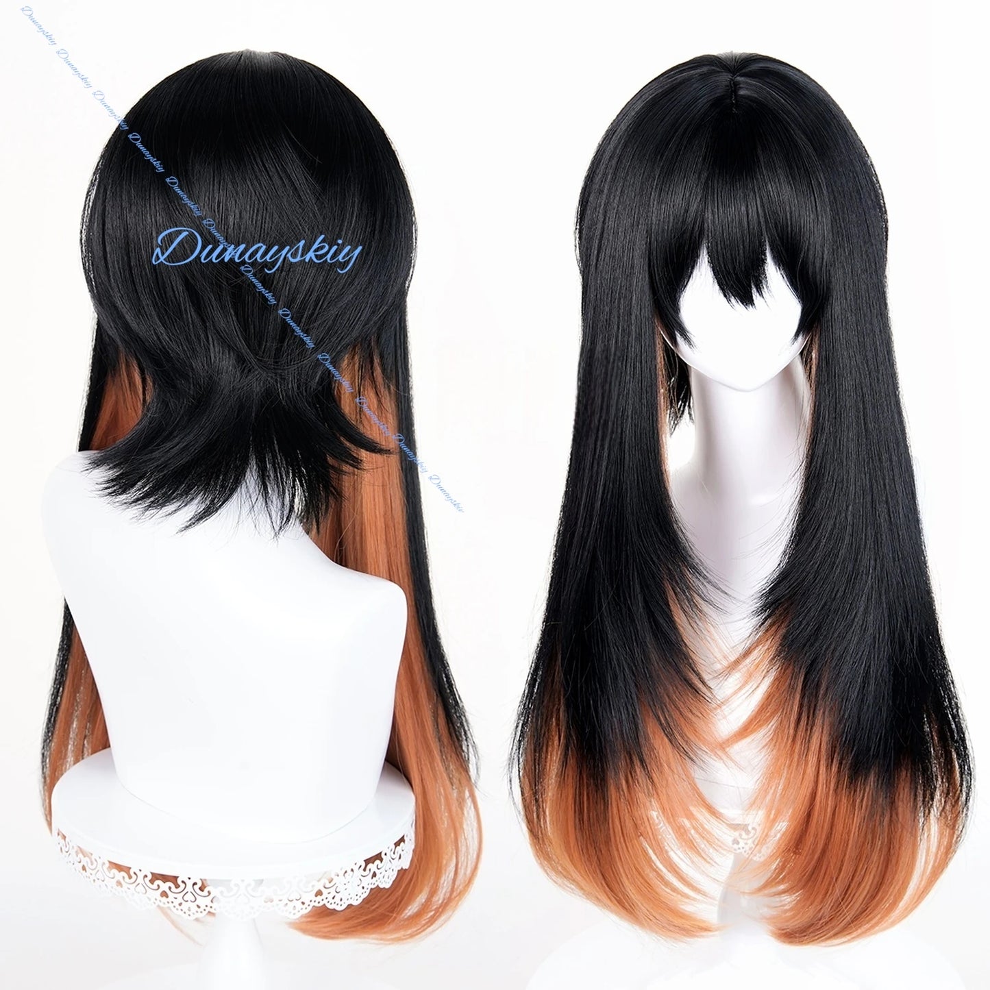 Anime Gachiakuta Amo Empool Cosplay Wig Long Black Orange Hair 70cm For Women Men Halloween Party Props Wig + Free Cap