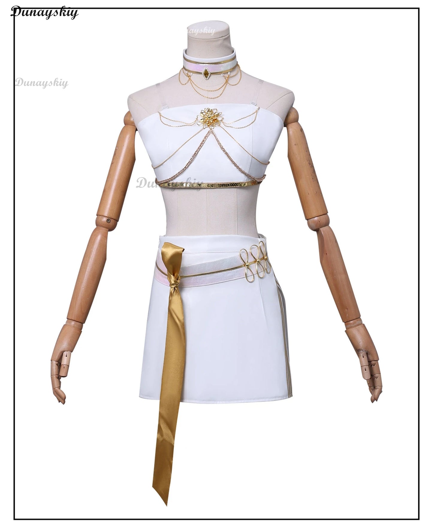 Mira KPop Cosplay Costume White Top Dress Wig Girls Demons Hunter Disguise Halloween Carnival Party Clothing
