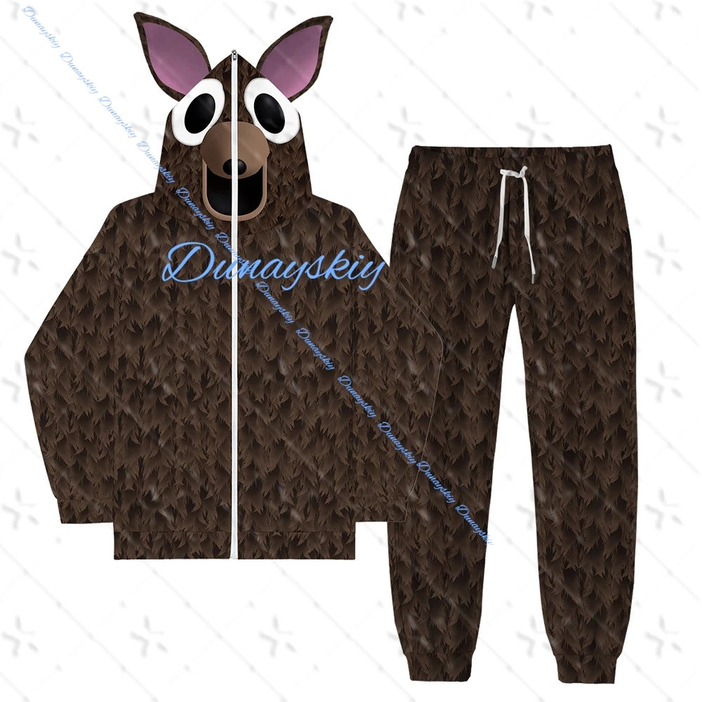 99 Nights Deer Cosplay Hoodie Pant Kids Costume Polyester Jumpsuit Full Set Halloween Bodysuit Tops Sweatshirt