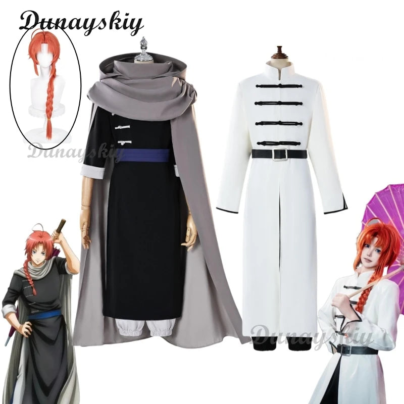 Anime Gintama Kamui Cosplay Costume Fighting Uniform Cape White Kagura Bother Outfits Carnival Party Dress Up Men Women Suits