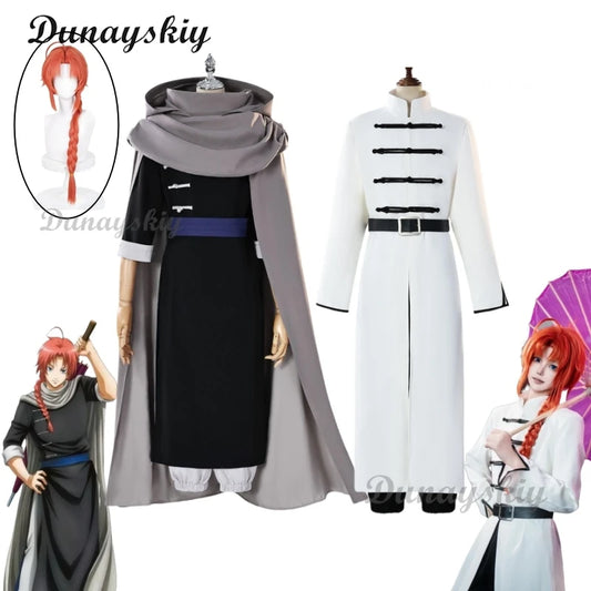 Anime Gintama Kamui Cosplay Costume Fighting Uniform Cape White Kagura Bother Outfits Carnival Party Dress Up Men Women Suits