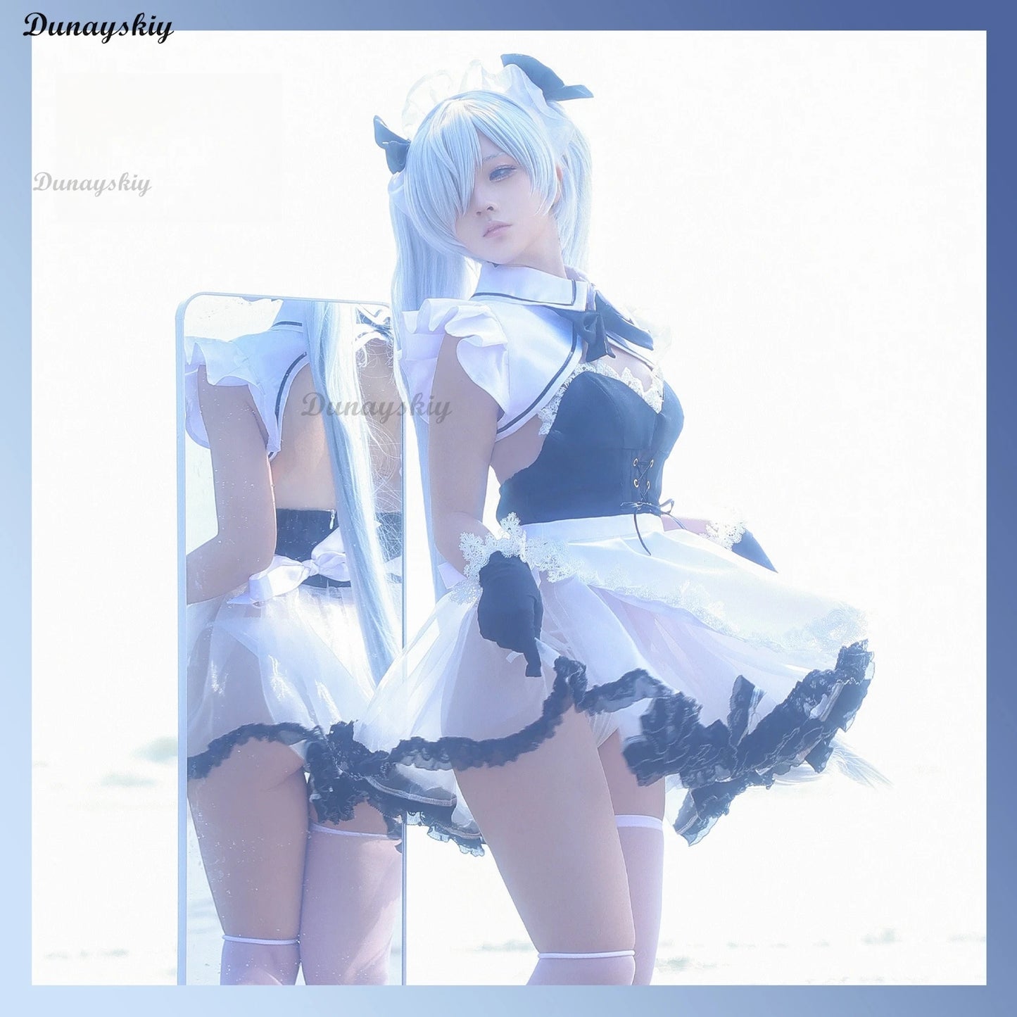 Game Goddess Of Victory: Nikke Cinderella Black White Maid Dress Cosplay Costume Wig Party Uniform Halloween Play Role Dress