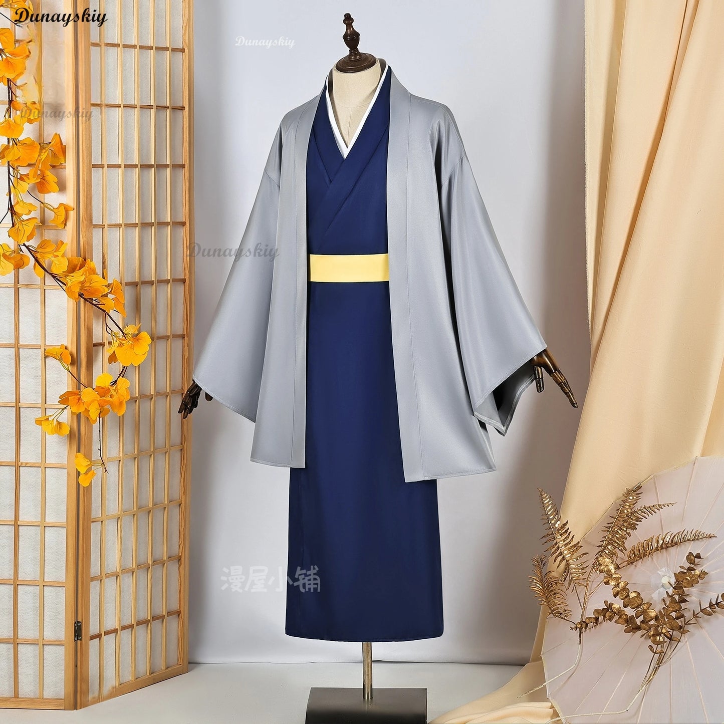 Anime Gintama Costumes Katsura Kotarou Cosplay Costume Wig Kimono Suit Japanese Wafuku Outfit Adult Size Halloween Carnival