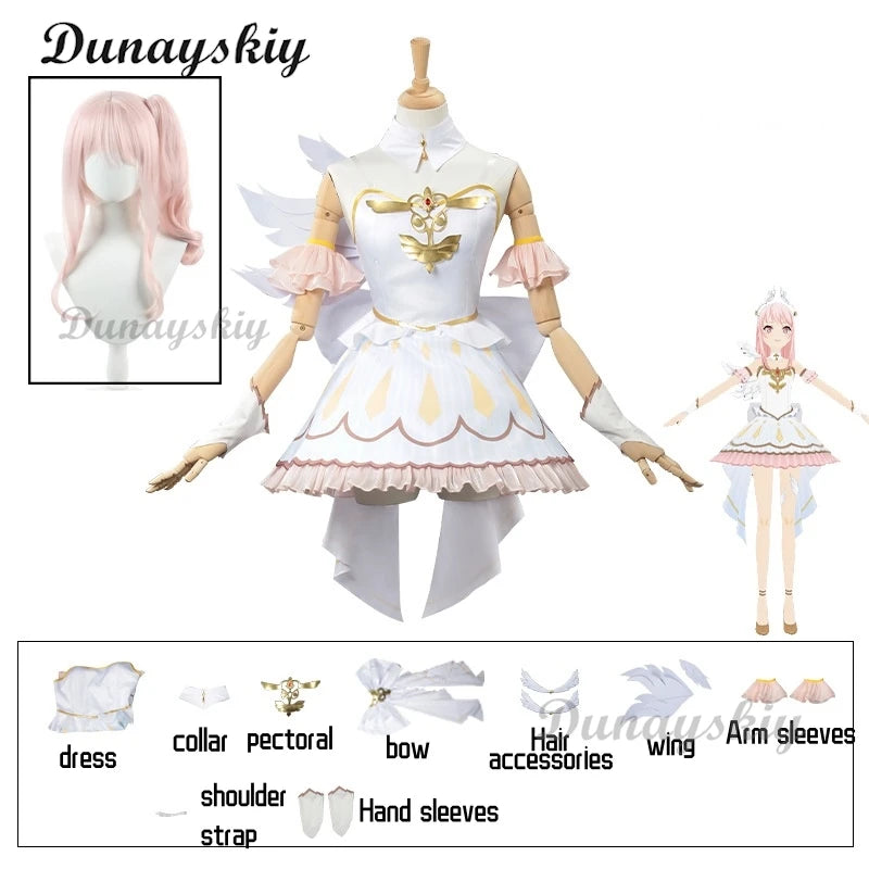 Akiyama Mizuki Cosplay Game Project Sekai New Idol Stage Anime Costume Flower Angel Lolita Dress Butterfly Wigs Girls Clothes