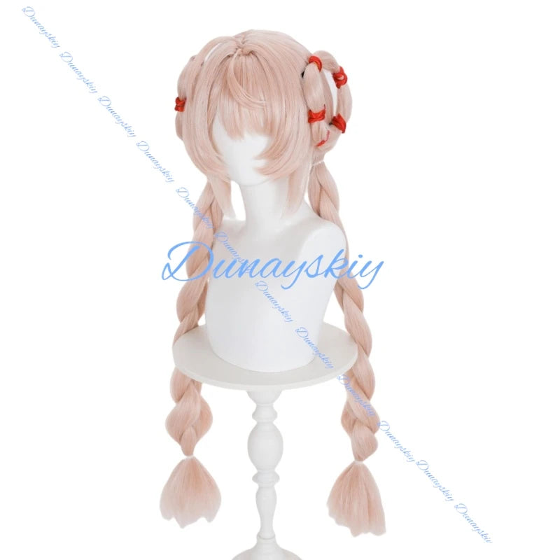 Zenless Zone Zero Zhao Cosplay Wig 85cm Pre Braided Pink Wig Anime Heat Resistant Synthetic Wigs for Halloween Carnival Party