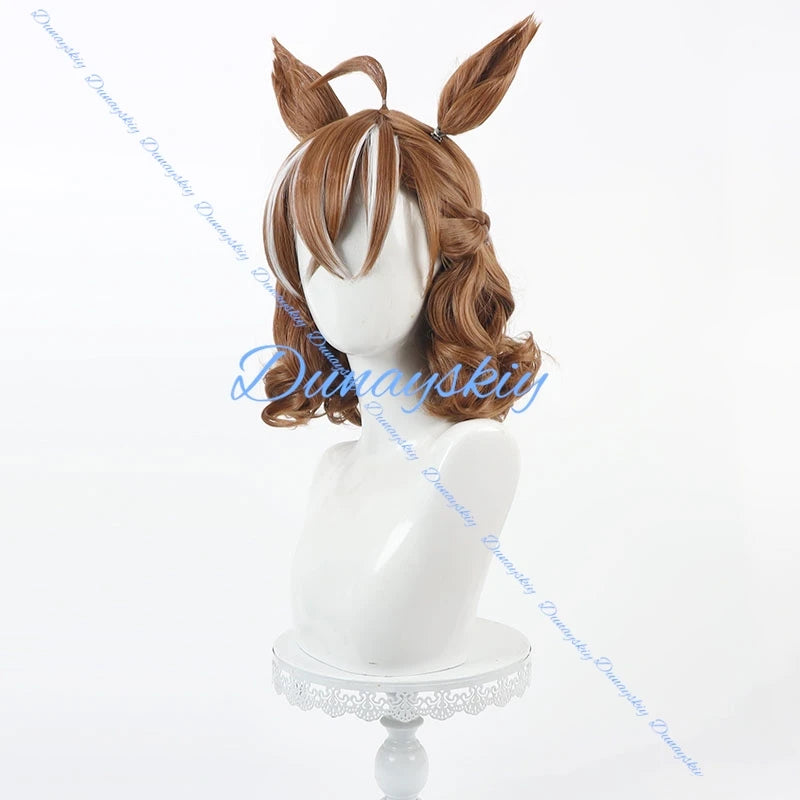 Anime Game Umamusume Pretty Derby Jungle Pocket Cosplay Wig Ears Tails 2 Style Hair Heat Resistant Synthetic Hair Halloween