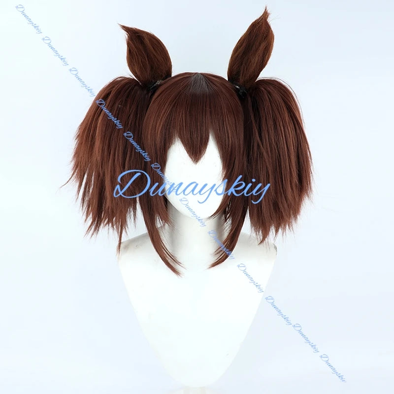 Uma Musume Pretty Derby Inari One Cosplay Wig with Ears and Tail Anime Game Character Halloween Carnival Party Costume Wigs
