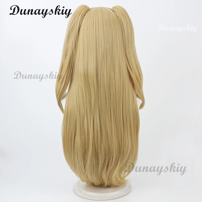 Clay Cosplay Wig Nikke Goddess of Victory Yellow 90cm Heat Resistant Synthetic Hair Halloween Party Role Play + Free Wig Cap