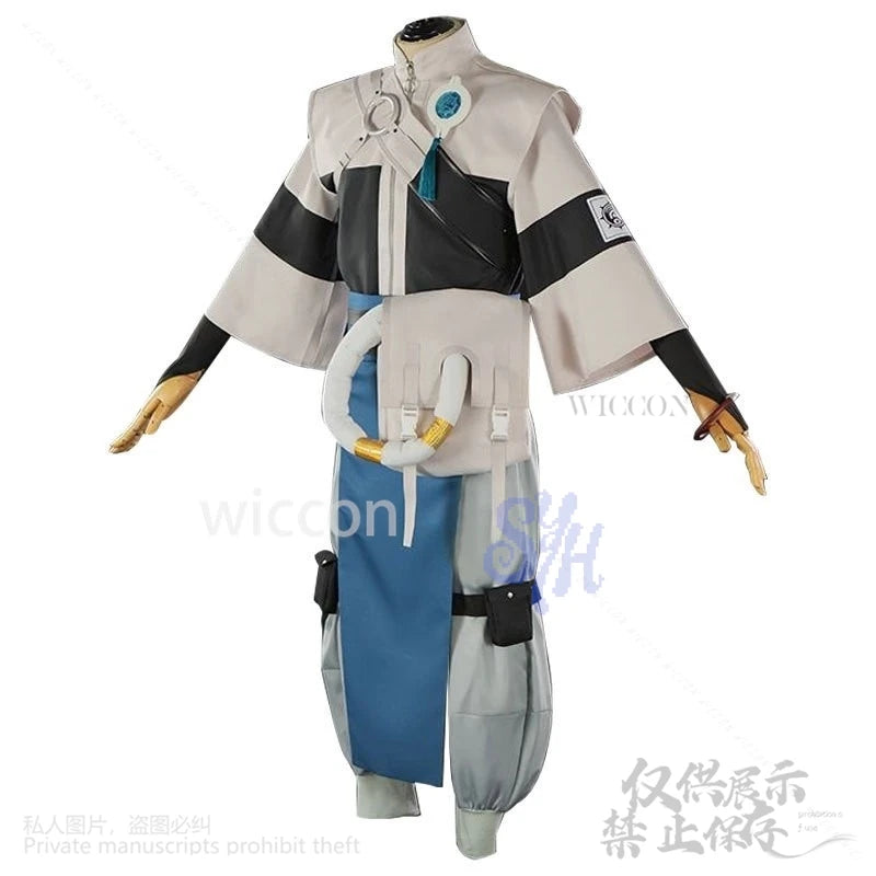 GACHIAKUTA Zanka Cosplay Anime Costume Grey Punk Uniform Y2K Chinese Styles Coat Dress Wigs Jirai Kei Earring Halloween Party
