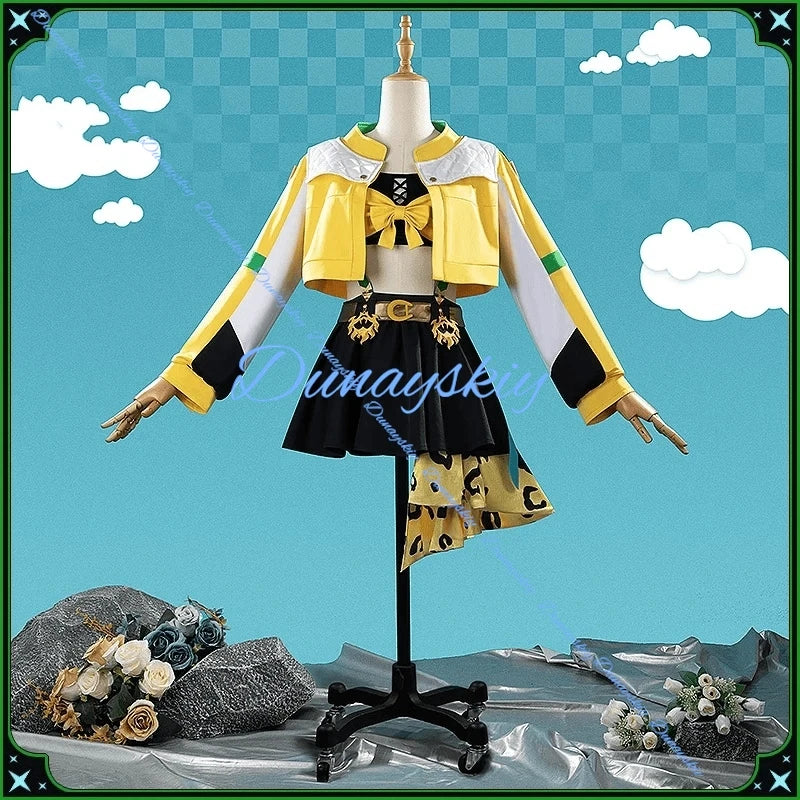 Game Umamusume Pretty Derby Jungle Pocket Cosplay Costume Wig Ear Tail Jungle Pocket Uniform Dress Yellow Coat Female Halloween